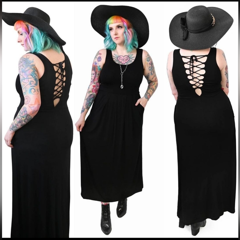 Foxblood Sidney Lace Up Maxi Dress